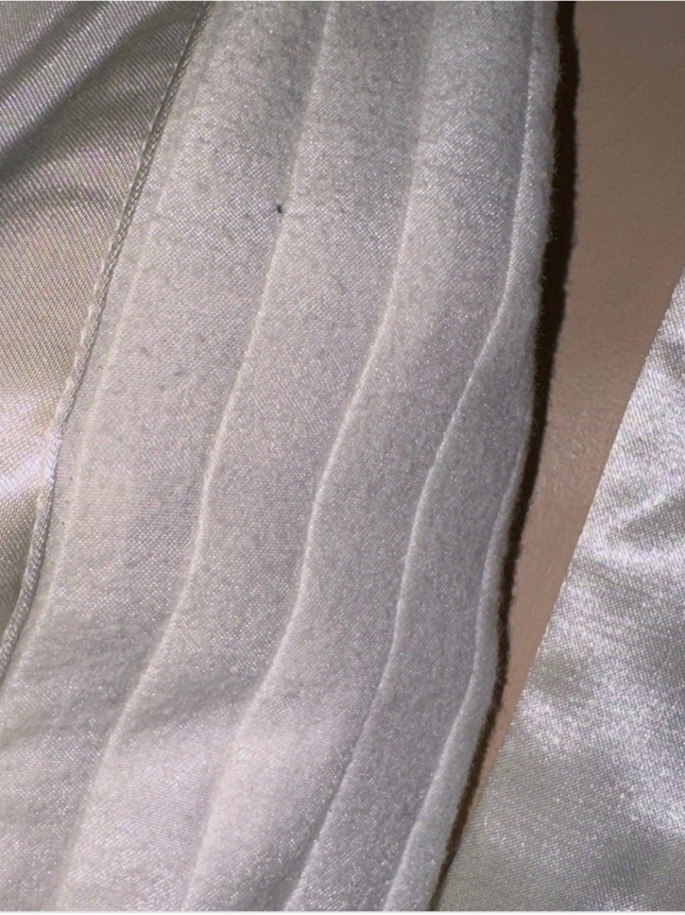 Vintage Ilise Stevens Nightgown White Satin Flannel Lined Lace Billow Sleeves L - Picture 8 of 8